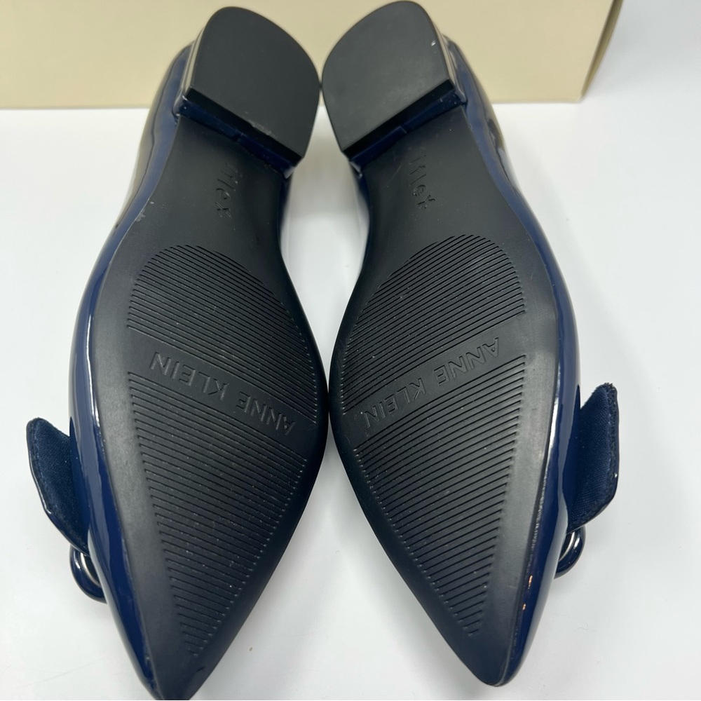 Anne Klein Navy Patent Loafers - Picture 4 of 7